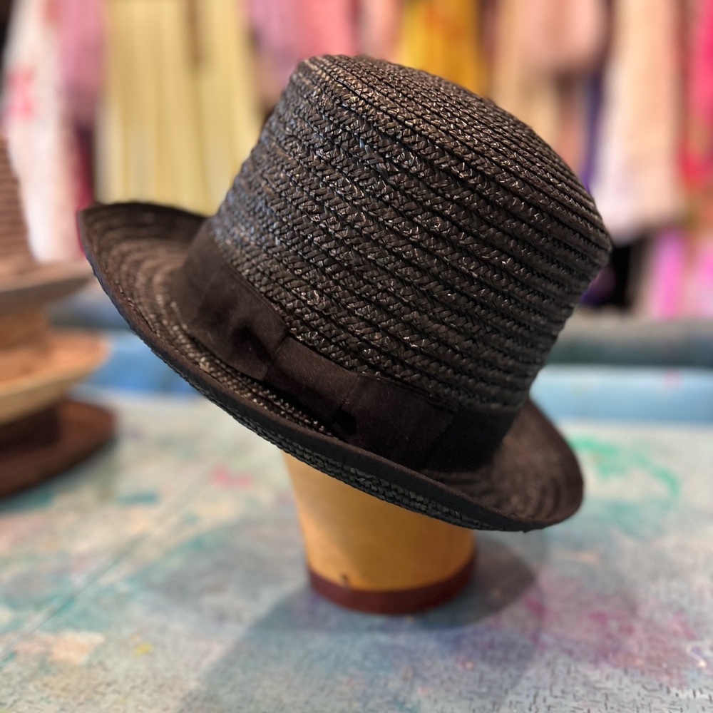 Black Straw Hat - Picture 3 of 12